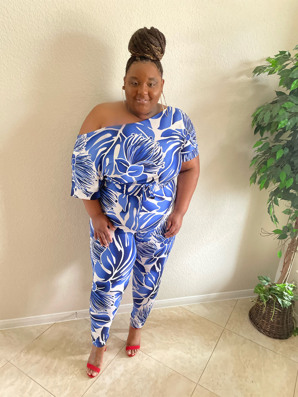 Floral Blue Jumpsuit