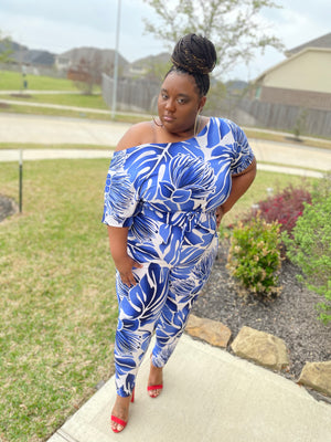 Floral Blue Jumpsuit