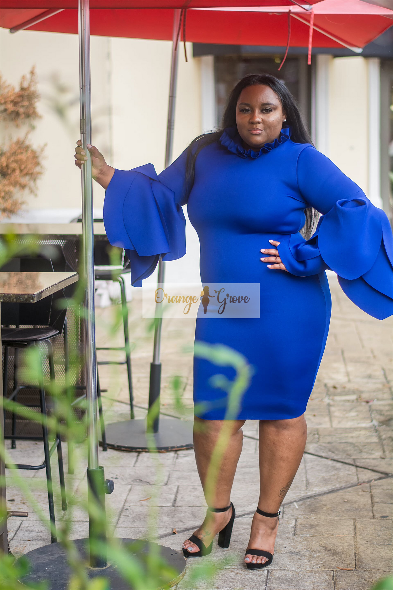 Royal Blue Dramatic Sleeve Dress