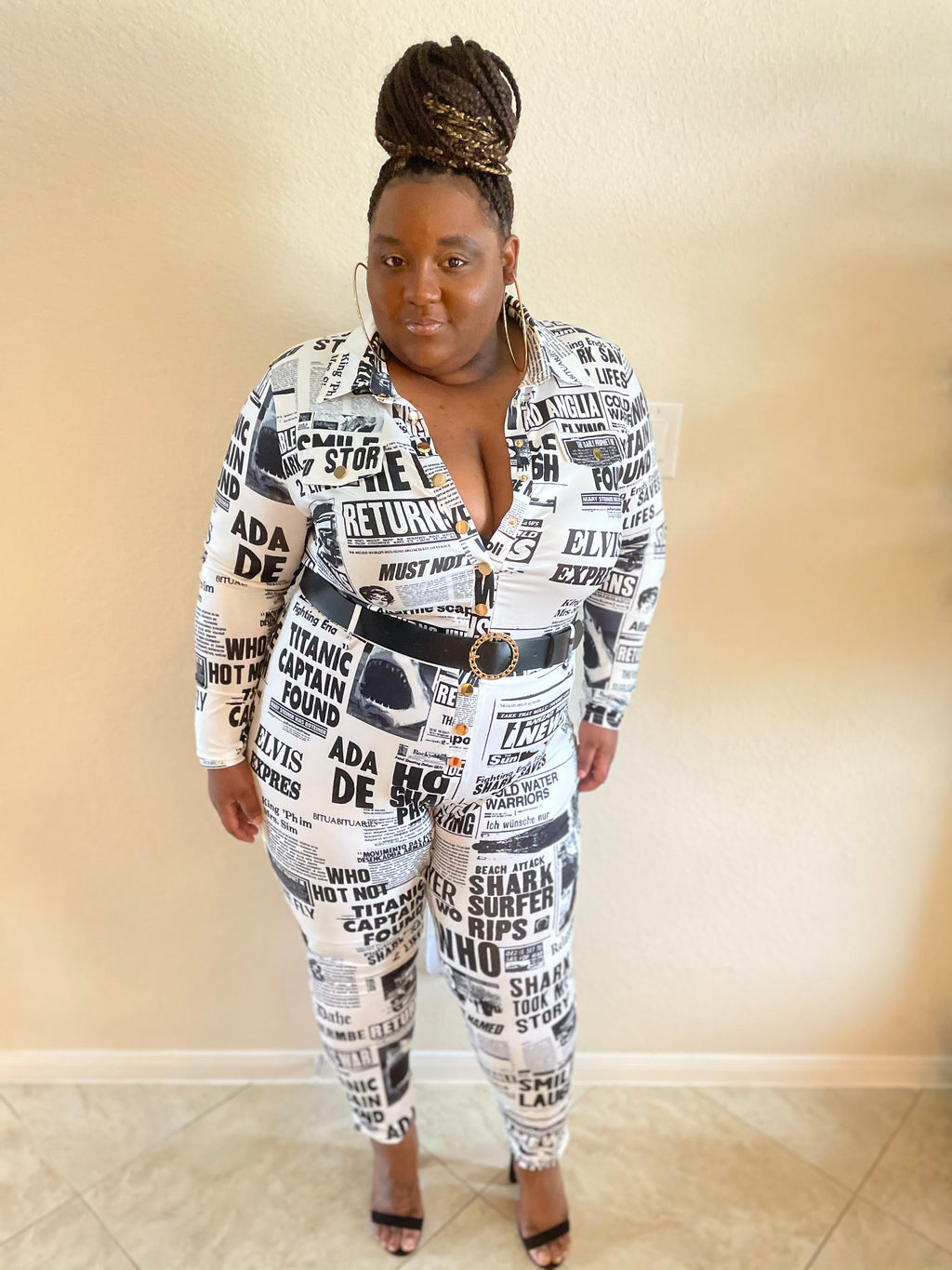 Newsprint Jumpsuit